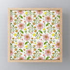 Summer Floral - pink & yellow Mini Art Print Gallery Image 1