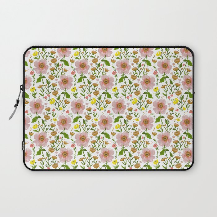 Summer Floral - pink & yellow Laptop Sleeve Gallery Image 1