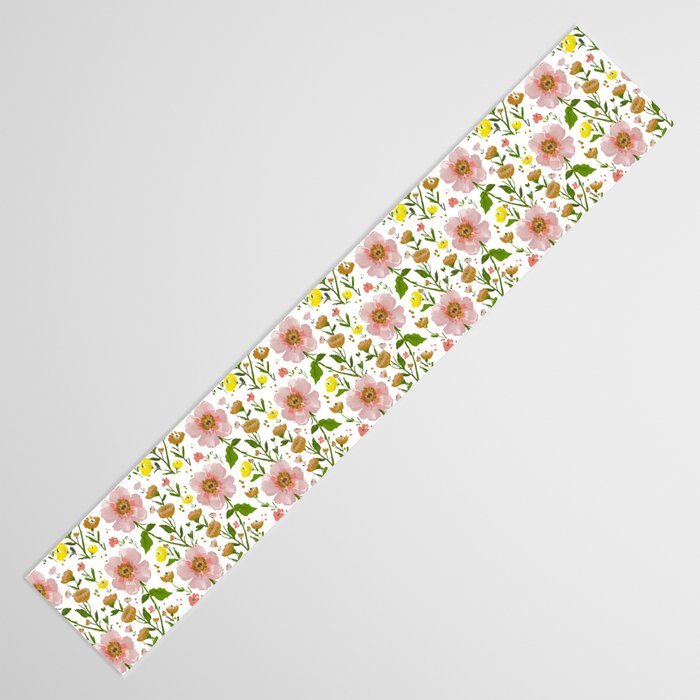 Summer Floral - pink & yellow Table Runner Gallery Image 3