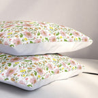 Summer Floral - pink & yellow Pillow Sham Gallery Image 3