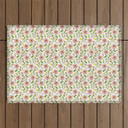 Summer Floral - pink & yellow Outdoor Rug Gallery Image 1