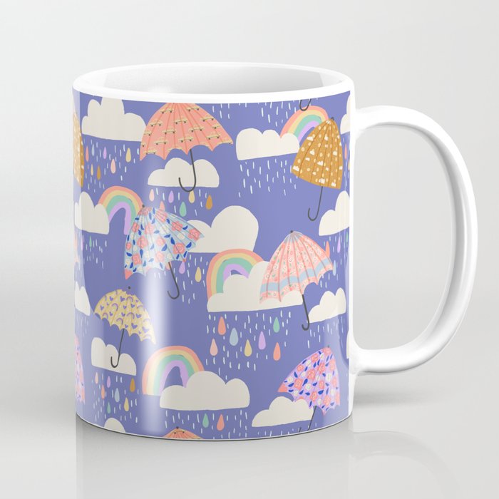 Spring Rain with Umbrellas Coffee Mug Gallery Image 1