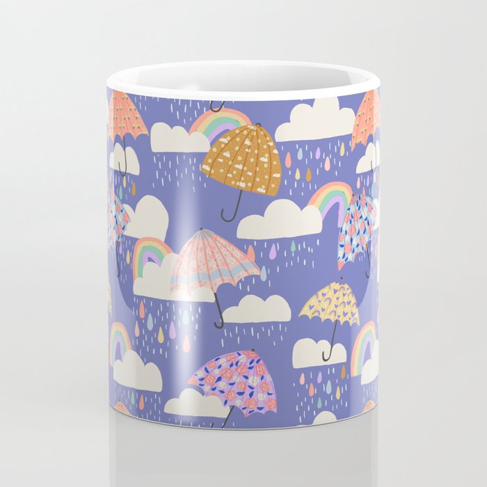 Spring Rain with Umbrellas Coffee Mug Gallery Image 4