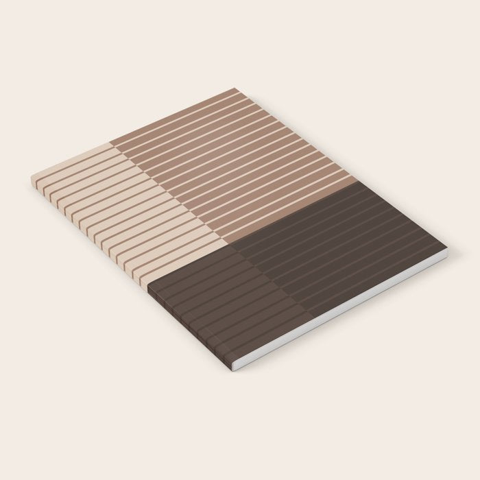Color Block Line Abstract LXXXI Mocha Coffee Notebook Gallery Image 2