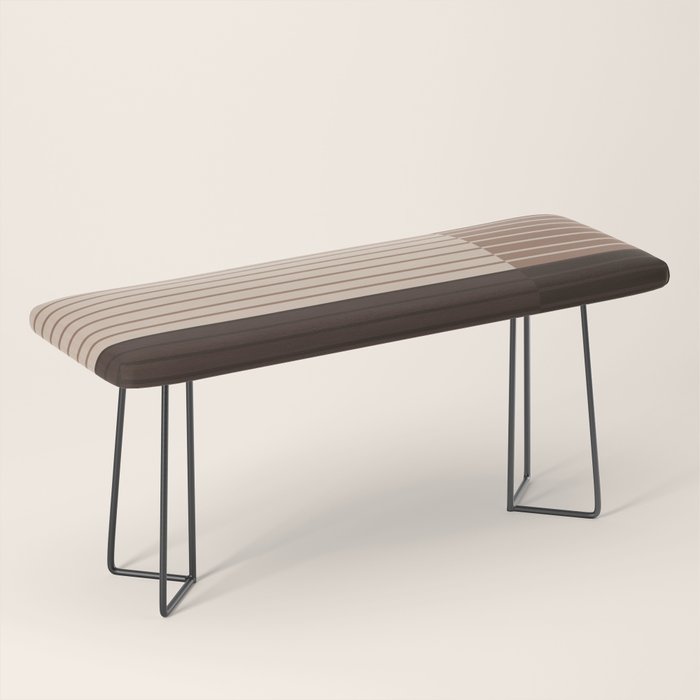 Color Block Line Abstract LXXXI Mocha Coffee Bench Gallery Image 1