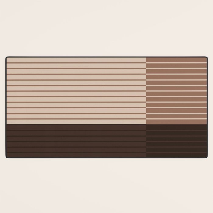 Color Block Line Abstract LXXXI Mocha Coffee Desk Mat Gallery Image 3