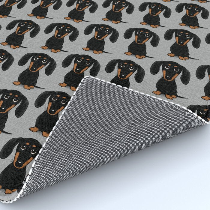 Black and Tan Dachshund | Cute Cartoon Wiener Dog Rug Gallery Image 4