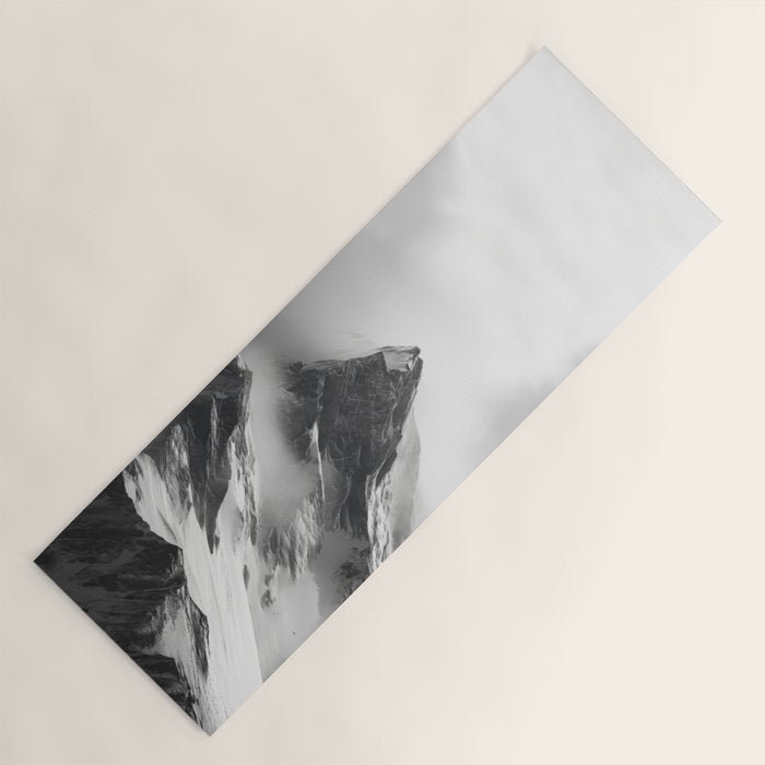 Alpine Silence - Minimalist Snowy Peak Wall Art Yoga Mat Gallery Image 1