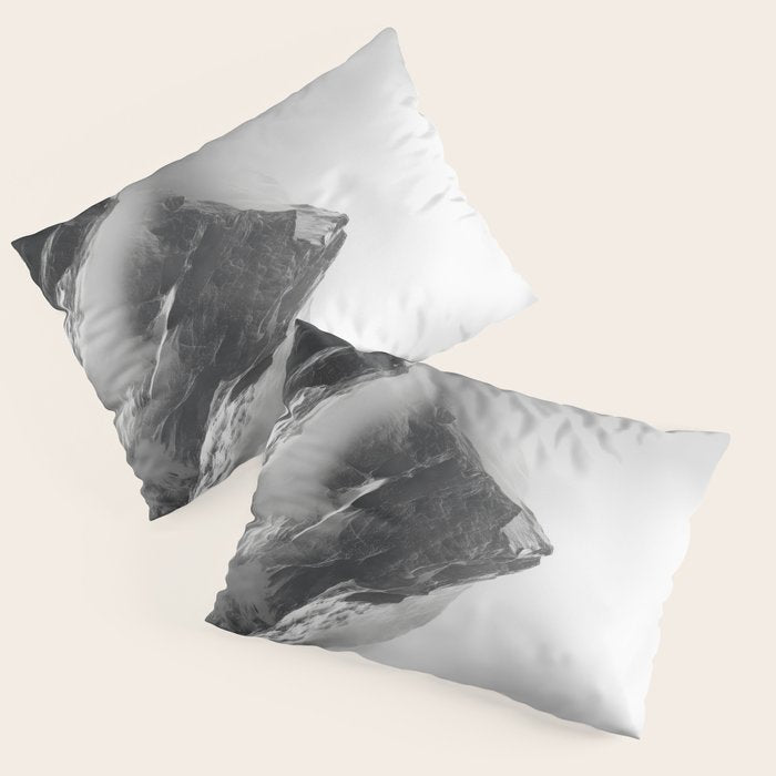 Alpine Silence - Minimalist Snowy Peak Wall Art Pillow Sham Gallery Image 3