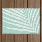 Minimalist Palm Leaf - Mint Green Outdoor Rug Gallery Image 1