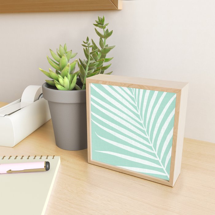 Minimalist Palm Leaf - Mint Green Mini Art Print Gallery Image 2