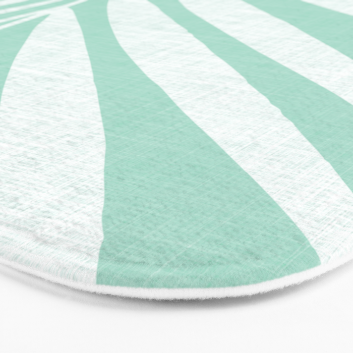 Minimalist Palm Leaf - Mint Green Bath Mat Gallery Image 3