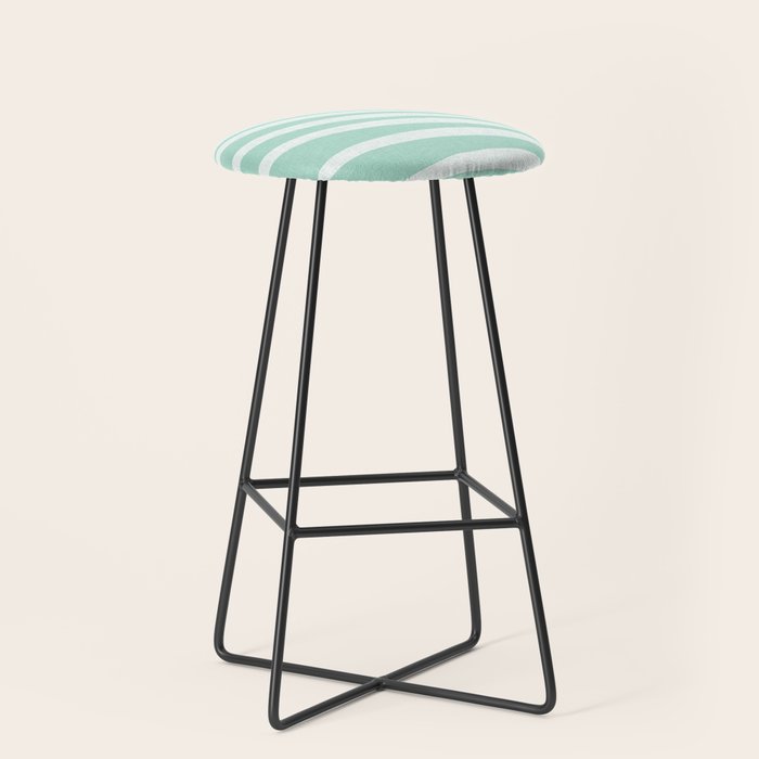 Minimalist Palm Leaf - Mint Green Stool Gallery Image 1