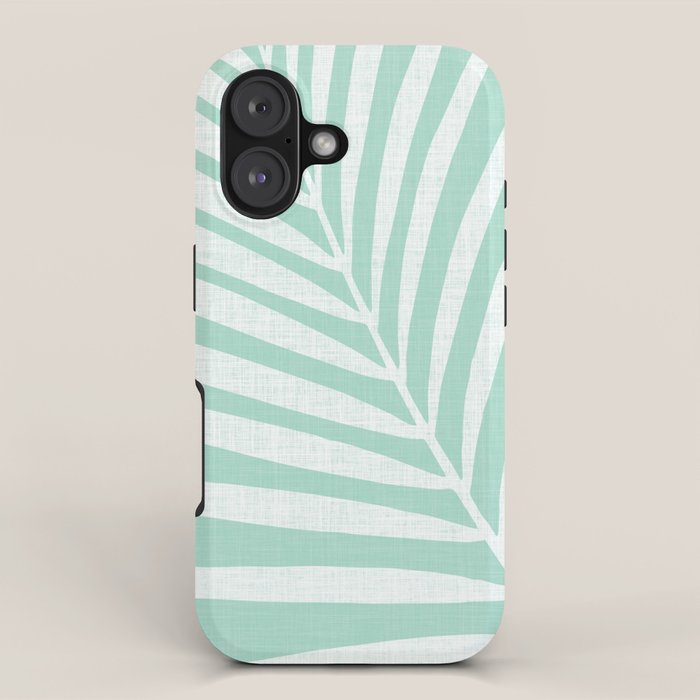 Minimalist Palm Leaf - Mint Green iPhone Case Gallery Image 1