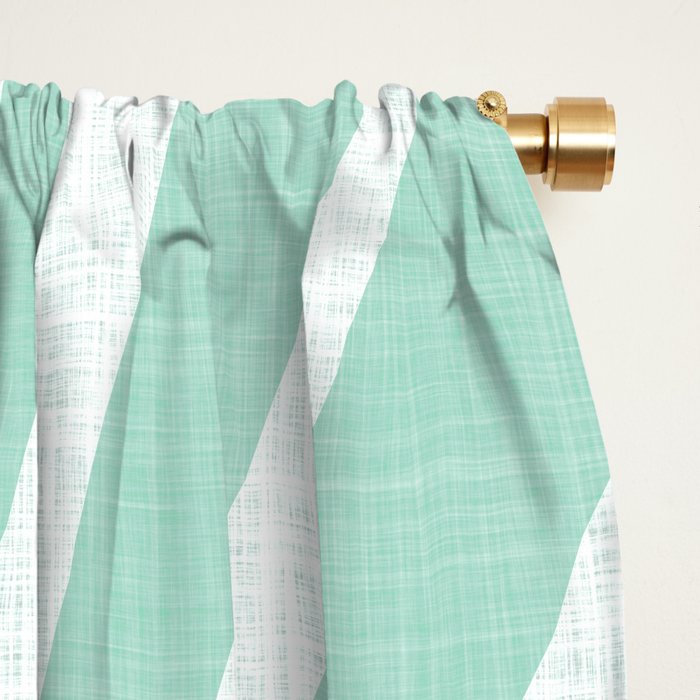 Minimalist Palm Leaf - Mint Green Window Curtain Gallery Image 2