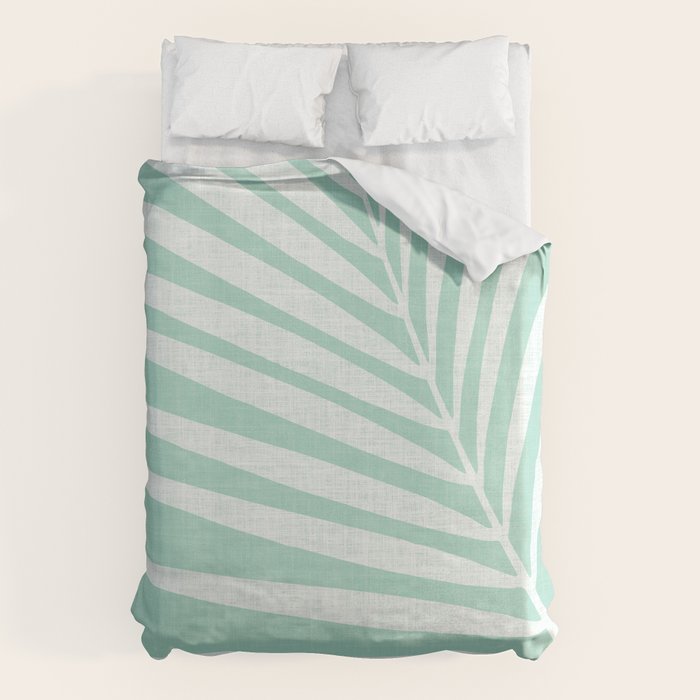 Minimalist Palm Leaf - Mint Green Duvet Cover Gallery Image 1