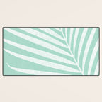 Minimalist Palm Leaf - Mint Green Desk Mat Gallery Image 3