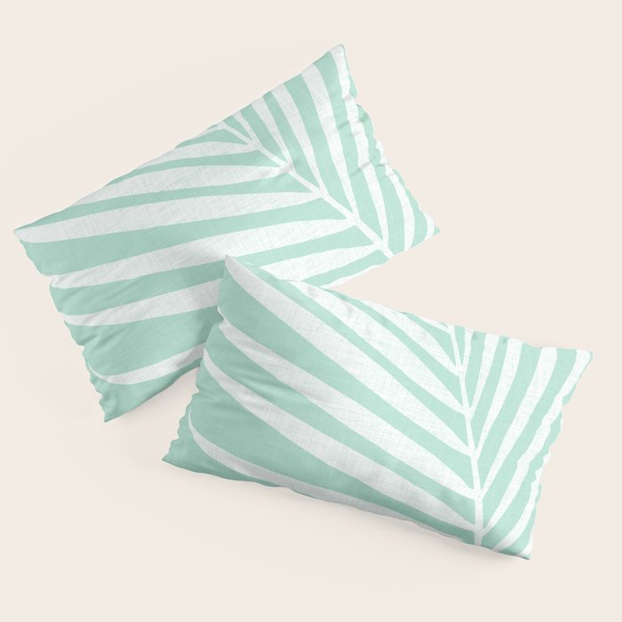 Minimalist Palm Leaf - Mint Green Pillow Sham Gallery Image 2