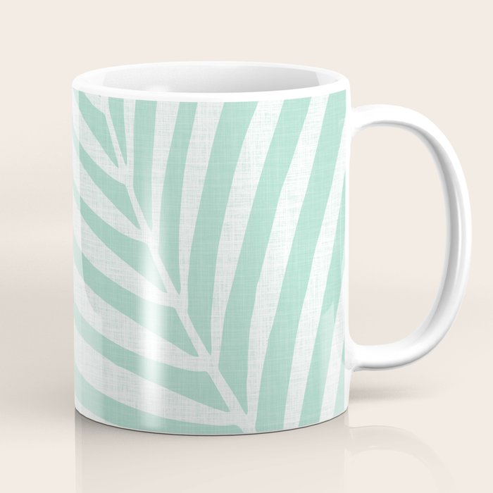 Minimalist Palm Leaf - Mint Green Coffee Mug Gallery Image 1