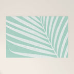 Minimalist Palm Leaf - Mint Green Welcome Mat Gallery Image 1