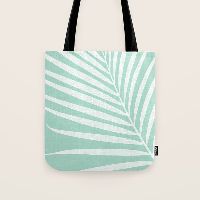 Minimalist Palm Leaf - Mint Green Tote Bag Gallery Image 1