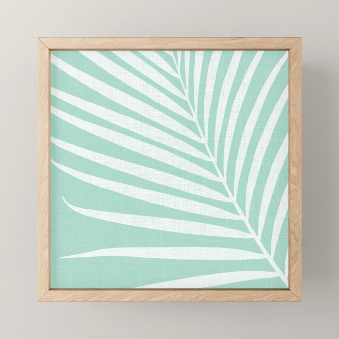 Minimalist Palm Leaf - Mint Green Mini Art Print Gallery Image 1