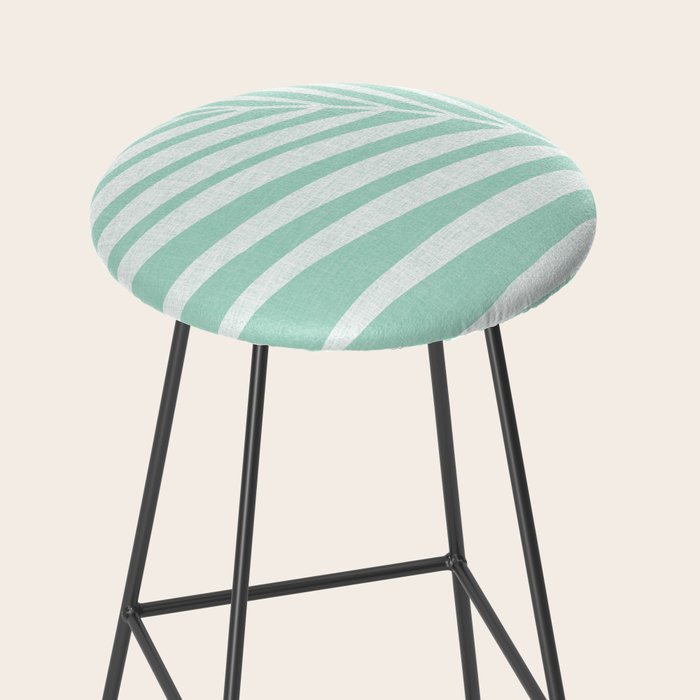 Minimalist Palm Leaf - Mint Green Stool Gallery Image 2