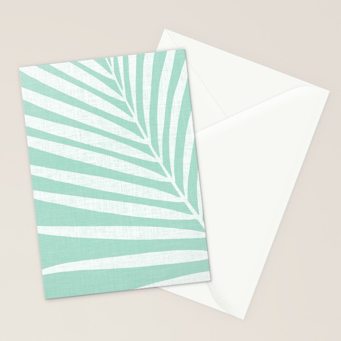 Minimalist Palm Leaf - Mint Green Stationery Card Gallery Image 2