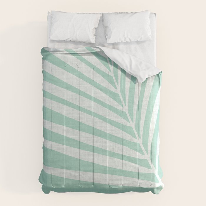 Minimalist Palm Leaf - Mint Green Comforter Gallery Image 6