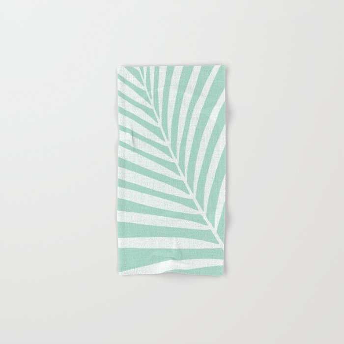 Minimalist Palm Leaf - Mint Green Bath Towel Gallery Image 1