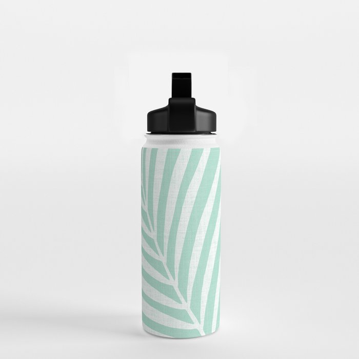 Minimalist Palm Leaf - Mint Green Water Bottle Gallery Image 2
