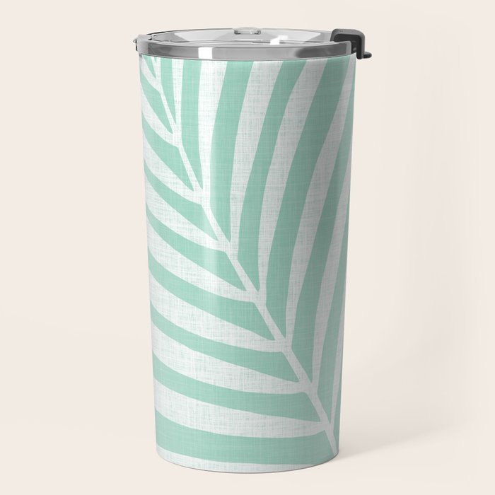 Minimalist Palm Leaf - Mint Green Travel Mug Gallery Image 2