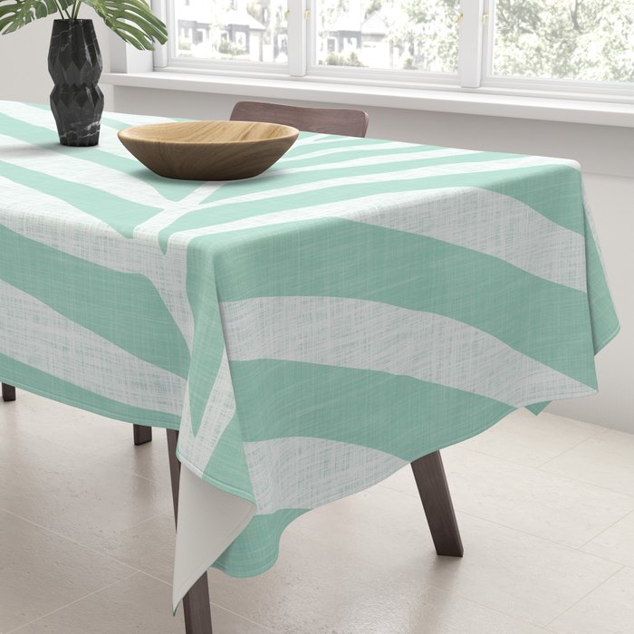 Minimalist Palm Leaf - Mint Green Tablecloth Gallery Image 3