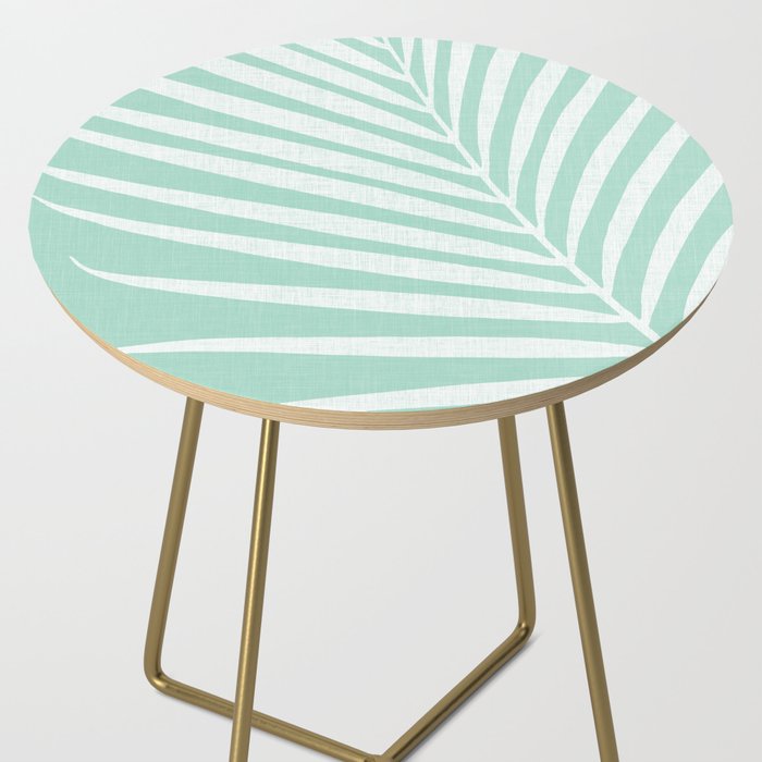 Minimalist Palm Leaf - Mint Green Side Table Gallery Image 2