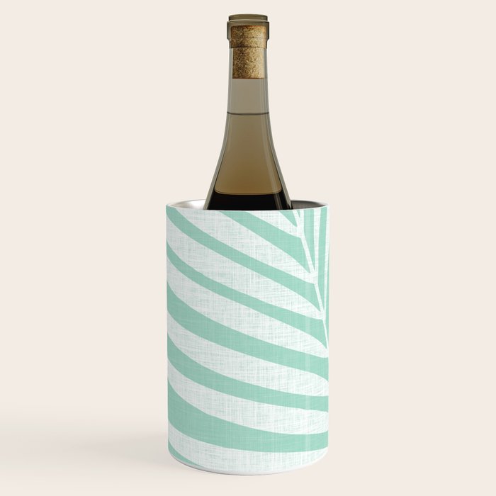 Minimalist Palm Leaf - Mint Green Wine Chiller Gallery Image 1