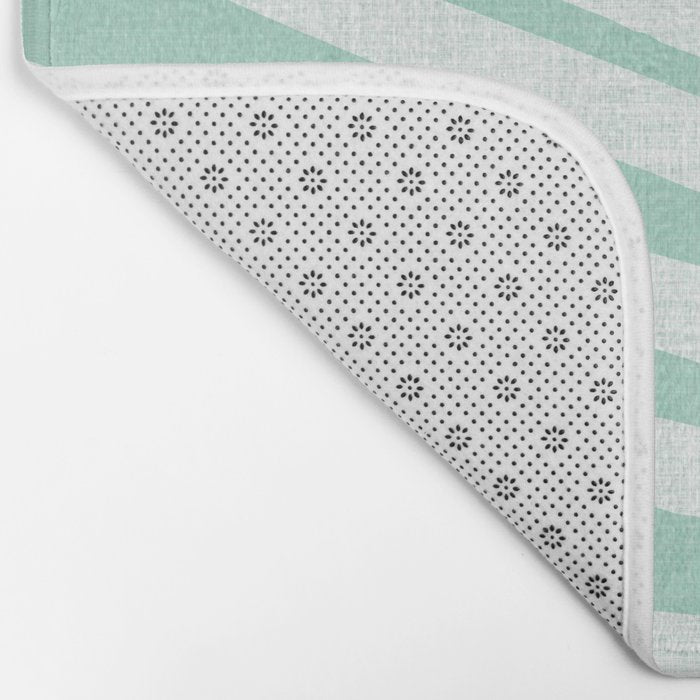Minimalist Palm Leaf - Mint Green Bath Mat Gallery Image 2