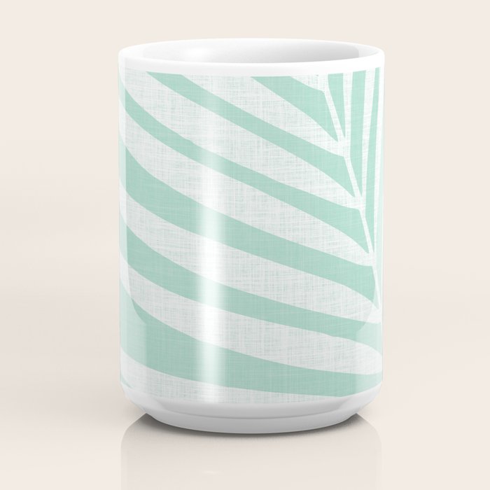 Minimalist Palm Leaf - Mint Green Coffee Mug Gallery Image 4