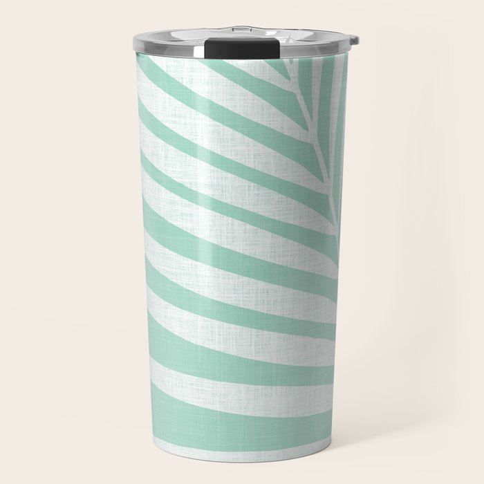 Minimalist Palm Leaf - Mint Green Travel Mug Gallery Image 1