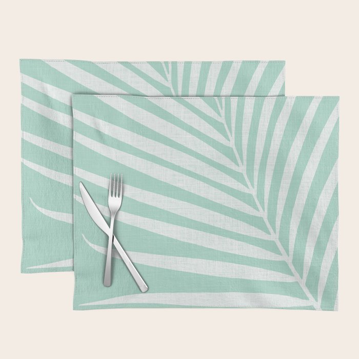 Minimalist Palm Leaf - Mint Green Placemat Gallery Image 1