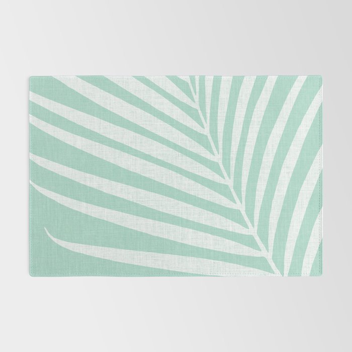 Minimalist Palm Leaf - Mint Green Rug Gallery Image 2