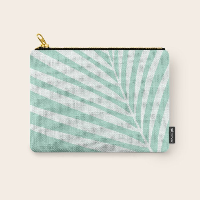 Minimalist Palm Leaf - Mint Green Carry All Pouch Gallery Image 1
