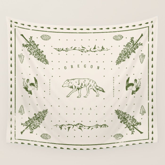 Vintage Oregon (Cream) Wall Tapestry Gallery Image 4