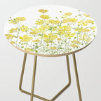 yellow buttercup flowers filed watercolor  Side Table Gallery Image 2