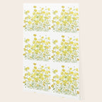 yellow buttercup flowers filed watercolor  Wallpaper Gallery Image 2