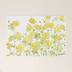 yellow buttercup flowers filed watercolor  Welcome Mat Gallery Image 1