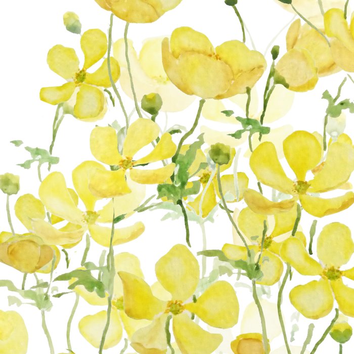 yellow buttercup flowers filed watercolor  Coffee Mug Gallery Image 2