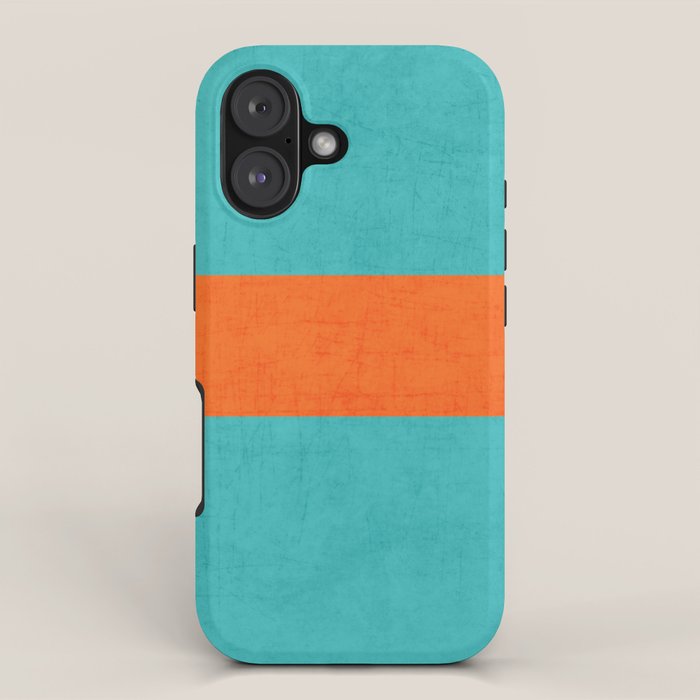 aqua and orange classic iPhone Case Gallery Image 1