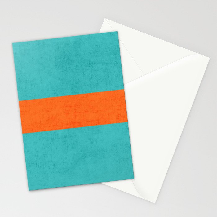 aqua and orange classic Stationery Card Gallery Image 2
