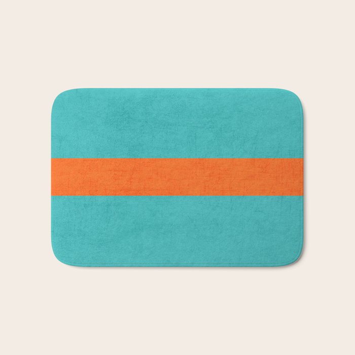 aqua and orange classic Bath Mat Gallery Image 1