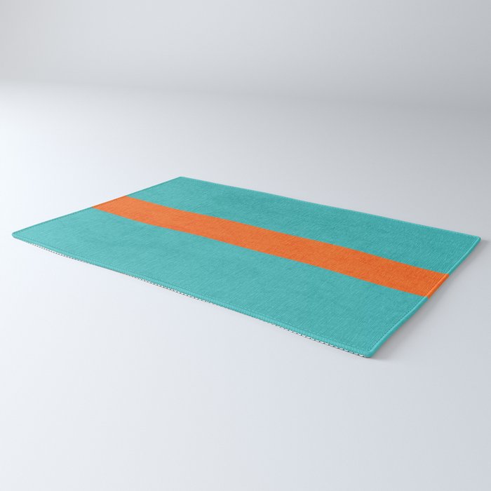 aqua and orange classic Rug Gallery Image 3